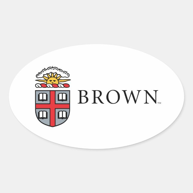 Brown University Shield Oval Sticker (Front)