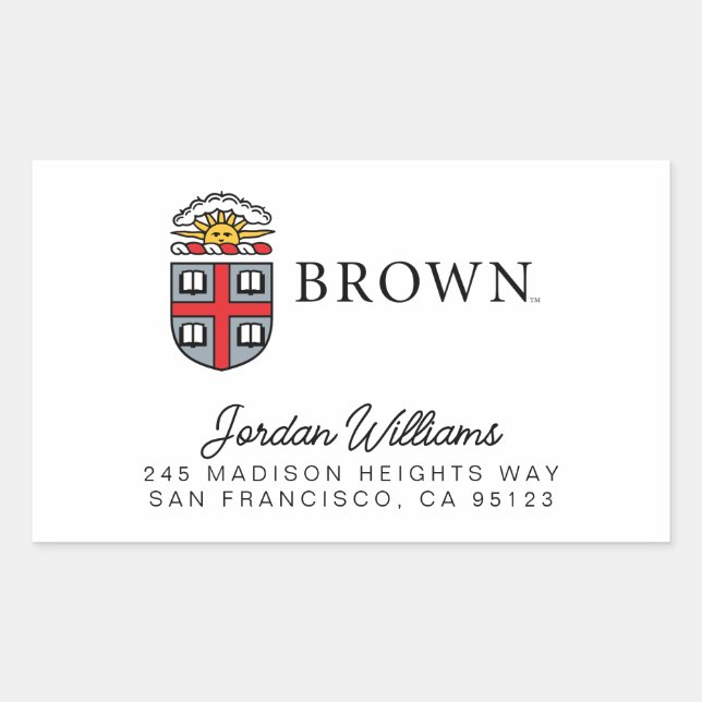 Brown University Shield Rectangular Sticker (Front)