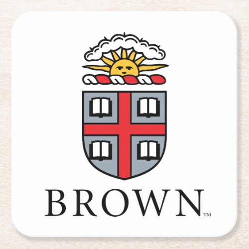 Brown University  Shield Square Paper Coaster