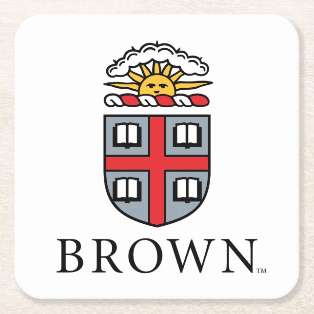 Brown University | Shield Square Paper Coaster (Front)