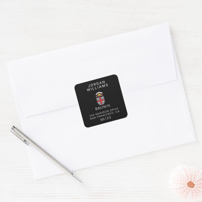 Brown University | Shield Square Sticker (Envelope)