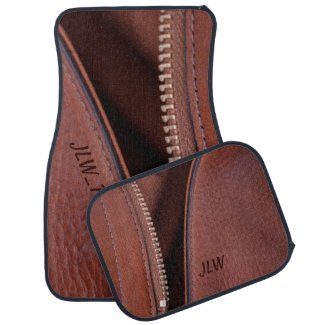 Brown Unzipped Faux Leather and Satin Personalized