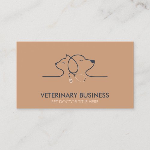 Brown Veterinary Paw Pet Doctor Animal Business Card