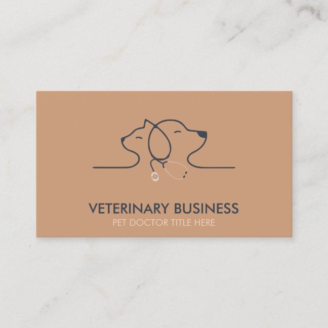 Brown Veterinary Paw Pet Doctor Animal Business Card