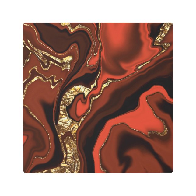 brown ,vibratory,abstract, chakra, zen, meditation metal print (Front)