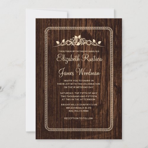 Brown Vintage Barn Wood Wedding Invitations
