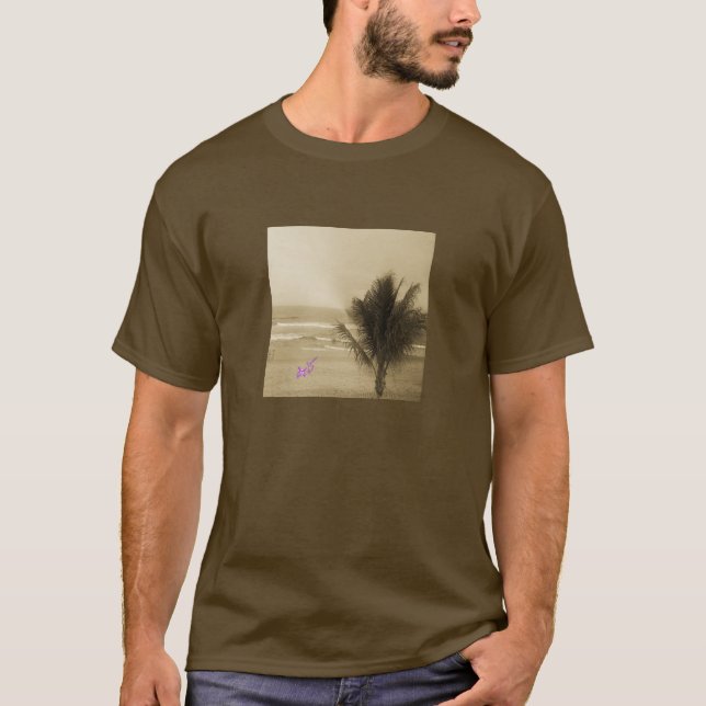 Brown Vintage Beach T-Shirt (Front)