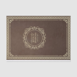 Brown vintage book of shadows cover distressed tissue paper
