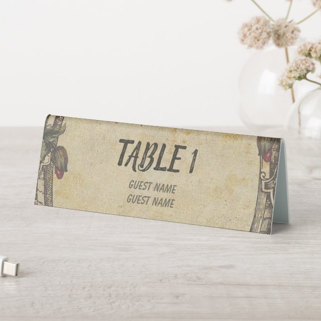 Brown Vintage Classic Wedding Seating Charts Table Tent (In SItu (Table))