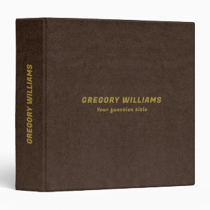 Brown vintage faux leather texture 3 ring binder