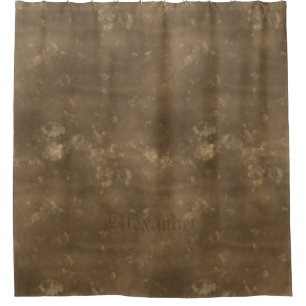 Brown Vintage Leather Look Bathroom Shower Curtain