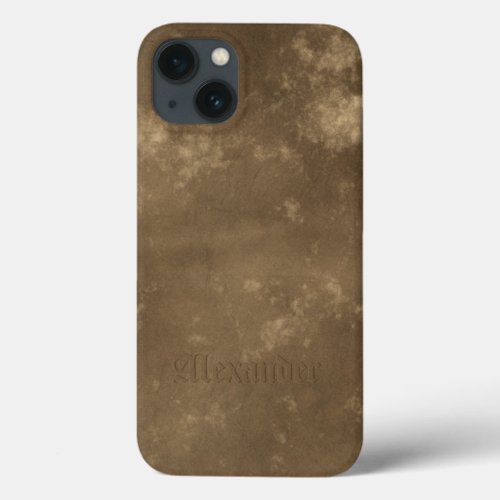 Brown Vintage Leather Look iPhone 13 Case