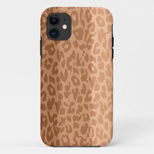 Brown Vintage Leopard Print iPhone 11 Case