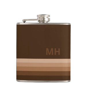 Brown Vintage Monogram Flask