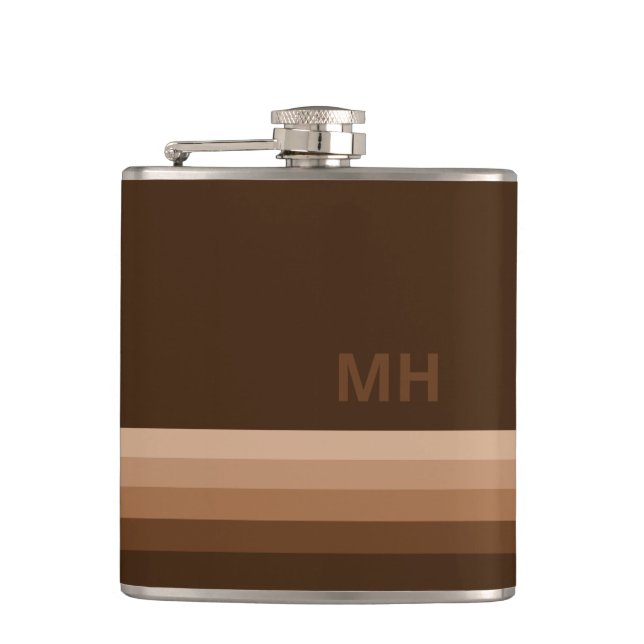 Brown Vintage Monogram Flask (Front)
