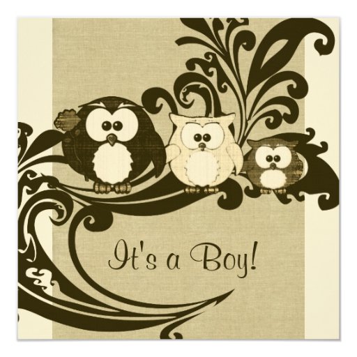 Vintage Owl Baby Shower Invitations 9