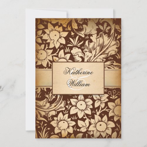 brown vintage rehearsal dinner invitations