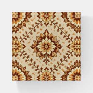 Brown vintage shabby pattern paperweight