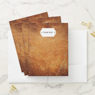 Brown vintage shaded leather pocket folder