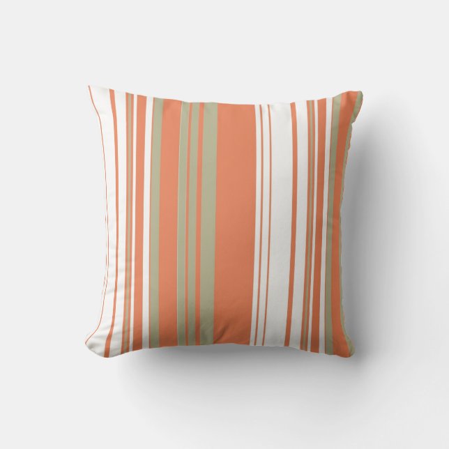 Brown Vintage Stripes Art Design Abstract Throw Pillow (Front)