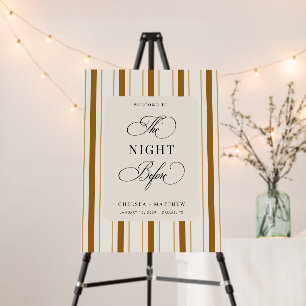 Brown Vintage Stripes Retro The Night Before Sign