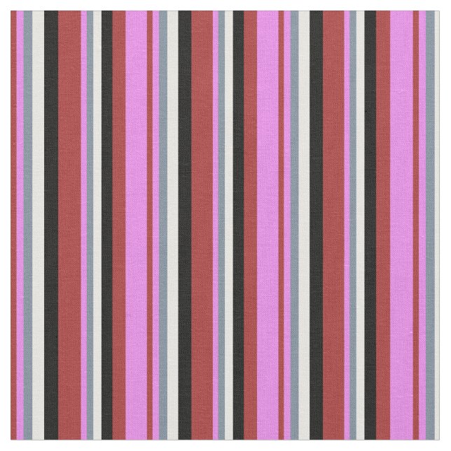 Brown, Violet, Light Slate Gray, White & Black Fabric (Close Up)