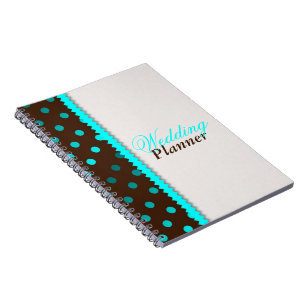 Brown w/Turquoise Dots Wedding Planner Notebook