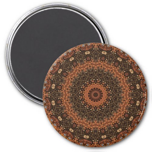 Brown Walk in the Woods Mandala Kaleidoscope Magnet