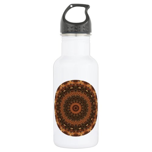 Brown Walk in the Woods Mandala Kaleidoscope Water Bottle