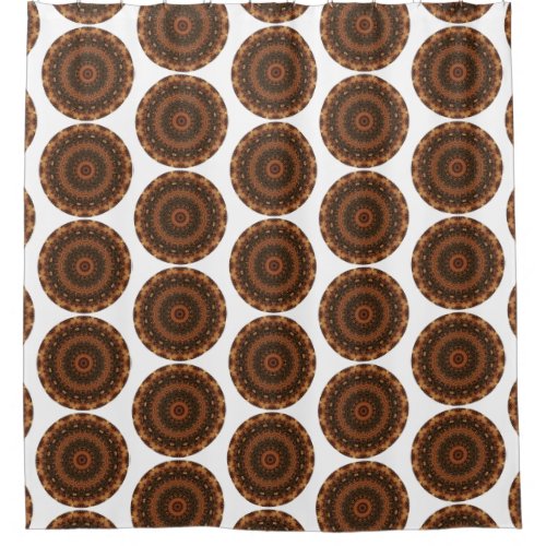 Brown Walk in the Woods Round Mandala Shower Curtain