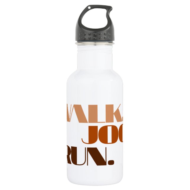 BROWN WALK JOG RUN (font CHUNKY) Water Bottle (Front)
