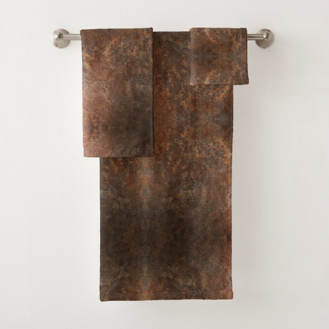 Brown wall texture bath towel set (Insitu)