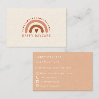 Brown Warn Rainbow Heart Spots Business Card