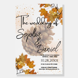 Brown Watercolor Autumn wedding Foam Board