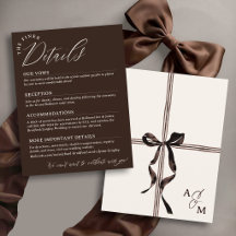 Brown Watercolor Bow Finer Details Elegant Wedding