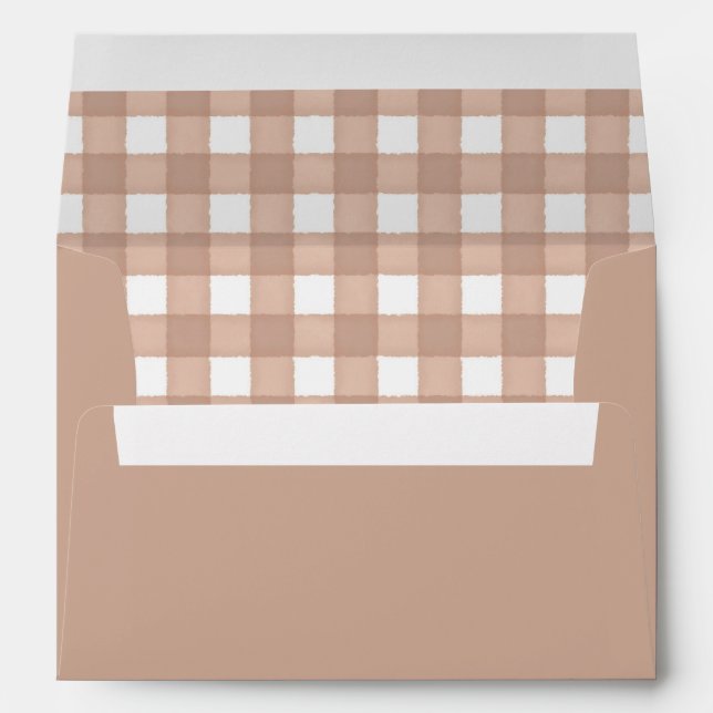 Brown Watercolor Gingham Envelope (Back (Bottom))