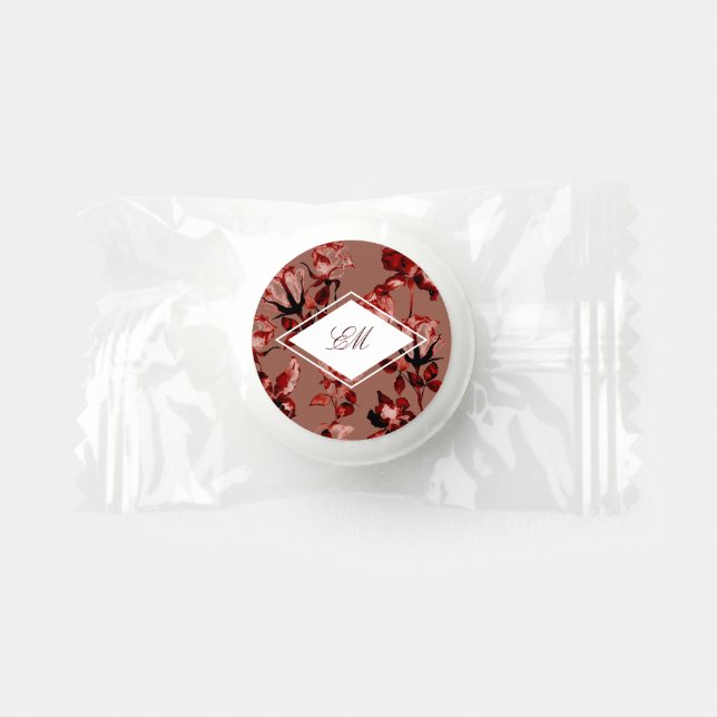Brown Watercolor Rustic Wild Elegance Monogram Life Saver® Mints (Front)