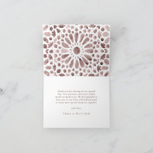 Brown Watercolor Tile Folded Photo Thank You Card