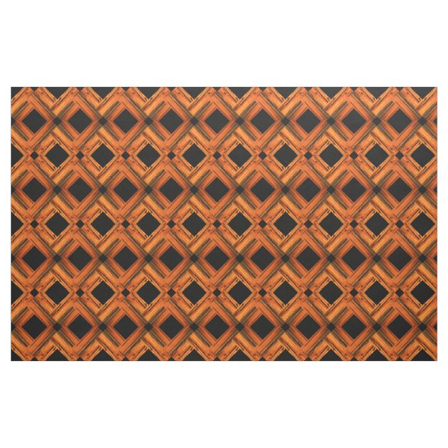 brown weathered barnboard black diamonds fabric (Yard)