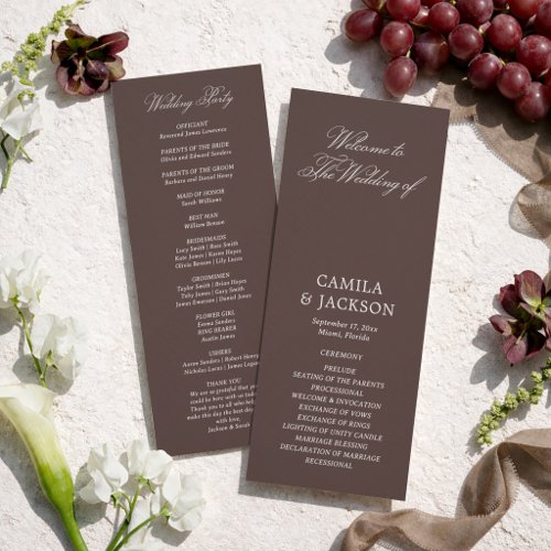 Brown Wedding Ceremony Flat Program