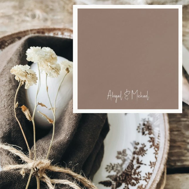Brown Wedding Cocktail Napkins (Creator Uploaded)