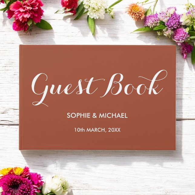 Brown Wedding Terracotta Guest Book (Creator Uploaded)