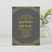 Brown Wedding Wheat Branches Nature Invitation (Standing Front)