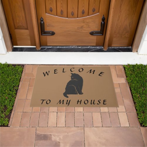 Brown Welcome To My House Cat Doormat