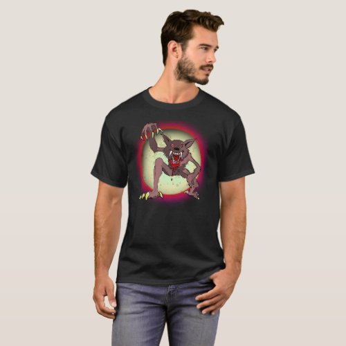 Brown Werewolf Full Moon Fierce  Bloody Halloween T_Shirt