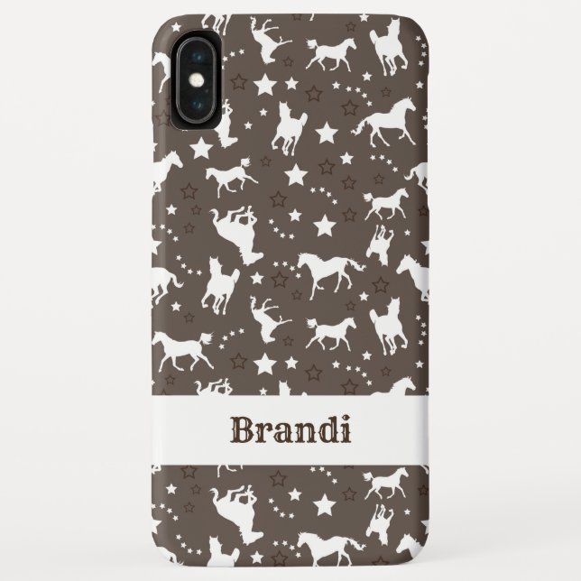 Brown Western Horse Pattern Customized Case-Mate iPhone Case (Back)