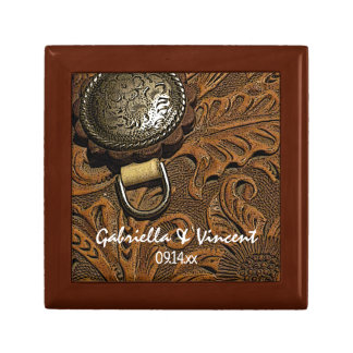 Brown Western Saddle Country Wedding Jewelry Box