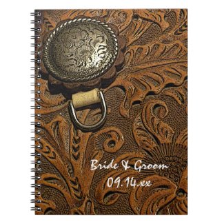 Brown Western Saddle Country Wedding Notebook