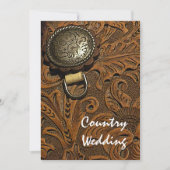 Brown Western Saddle Country Western Wedding Invitation (Front)