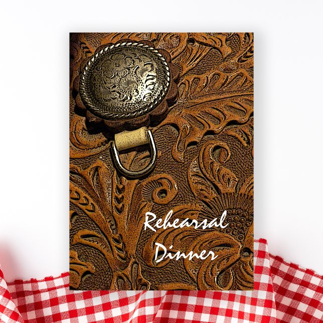 Brown Western Saddle Wedding Rehearsal Dinner Invitation (Creator Uploaded)